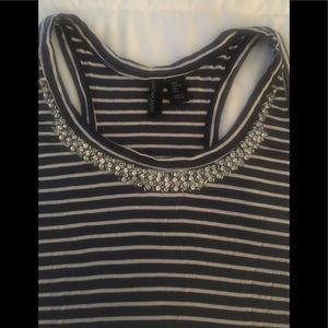 Navy & white stripped tank top